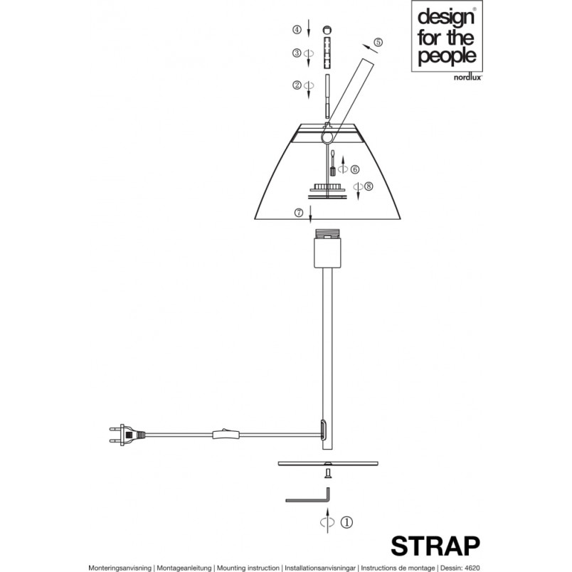 Lampa stołowa Strap biała | Skandynawski Design DFTP