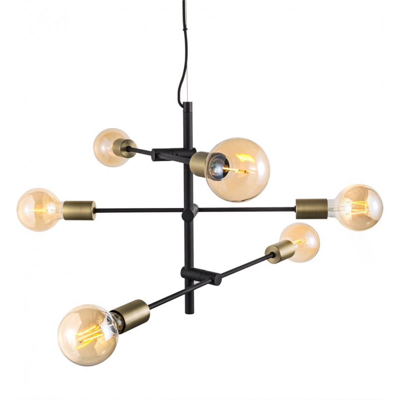 Lampa Wisząca Industrialna Josefine | Nordlux | Czarny Mat / Mosiądz
