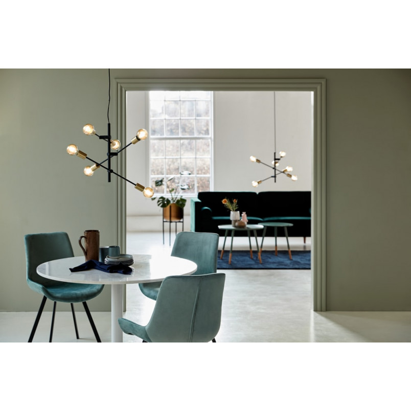 Lampa Wisząca Industrialna Josefine | Nordlux | Czarny Mat / Mosiądz