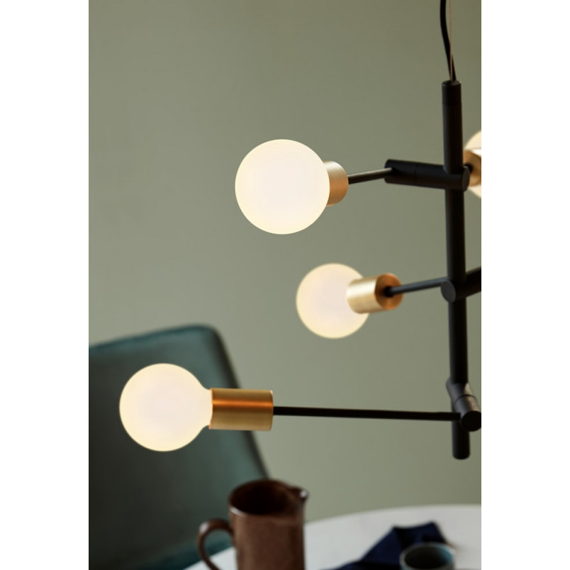 Lampa Wisząca Industrialna Josefine | Nordlux | Czarny Mat / Mosiądz