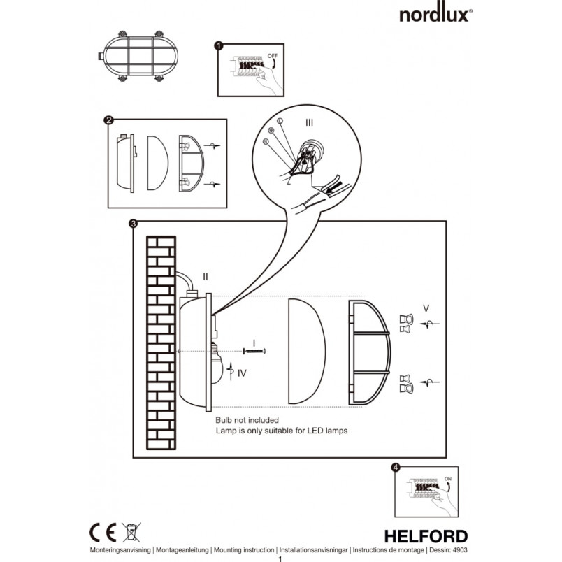 Kinkiet zewnętrzny Helford Nordlux - Eleganckie oświetlenie IP64