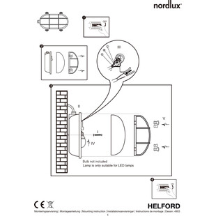 Kinkiet zewnętrzny Helford mosiądz Nordlux | IP64
