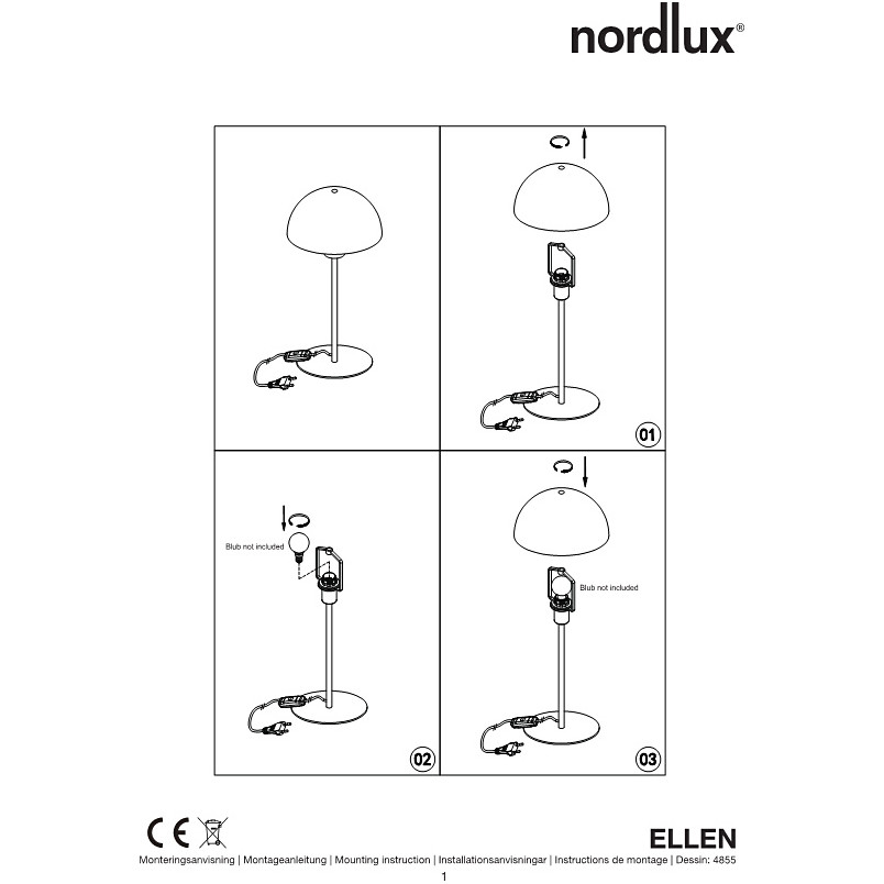 Lampa stołowa Nordlux Ellen zielona | Skandynawski design
