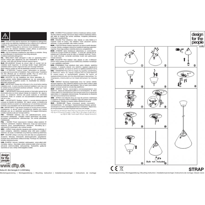Lampa wisząca Strap beżowa | Design For The People