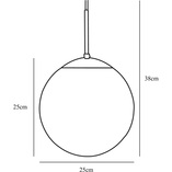 Lampa wisząca Cafe Nordlux - szklana kula, biała 25cm