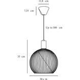 Lampa wisząca czarna AVER - Design For The People | Loftowa Kula