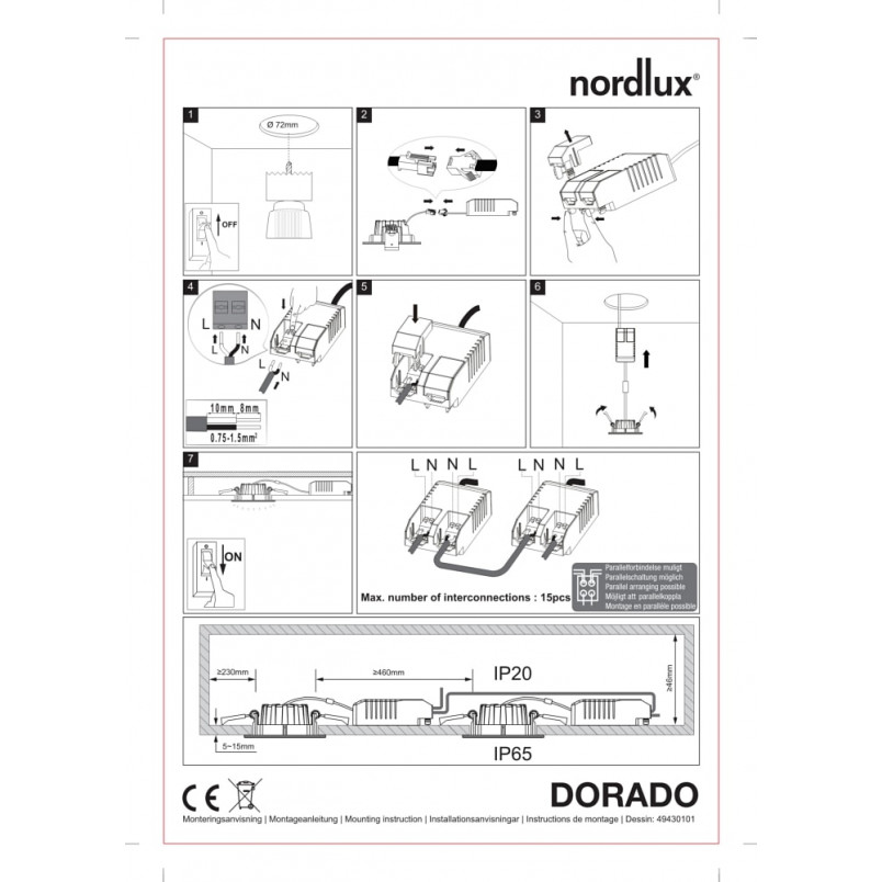 Lampa Dorado: Biały spot LED Nordlux | Ciepłe Światło