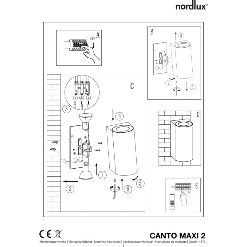 Kinkiet zewnętrzny Nordlux Canto Maxi 2 - Mosiądz | Sklep z Lampami