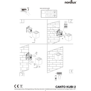Kinkiet zewnętrzny Nordlux Canto Kubi 2 - Srebrny, LED, IP44
