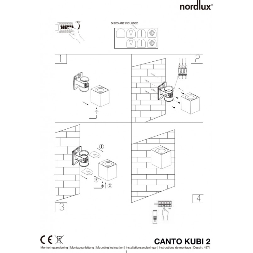 Kinkiet zewnętrzny Nordlux Canto Kubi 2 - Srebrny, LED, IP44