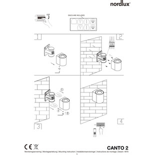 Kinkiet zewnętrzny Canto 2 Nordlux - Stal galwanizowana