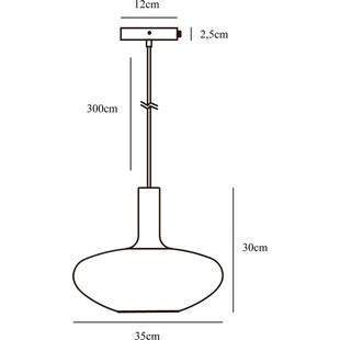 Lampa wisząca Alton czarna Nordlux | Szkło, E27, 35cm