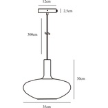 Lampa wisząca Alton czarna Nordlux | Szkło, E27, 35cm