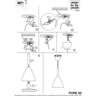 Lampa Wisząca Skandynawska Pure Biała 20cm | Design For The People