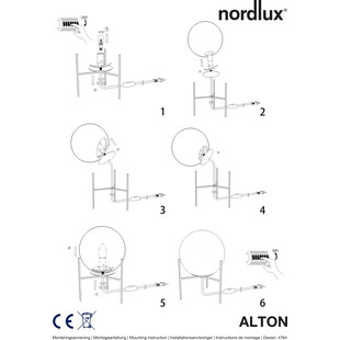 Lampa stołowa Alton Nordlux - Szkło opal, mosiądz | Sklep