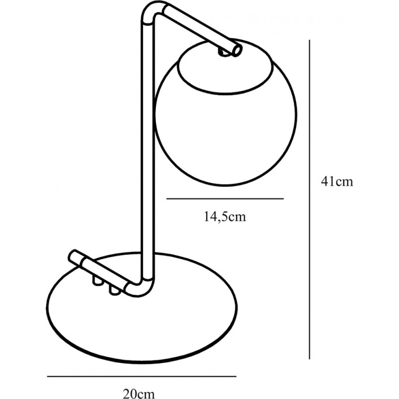 Lampa stołowa szklana kula Grant czarno-biała | Nordlux