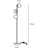 Lampa podłogowa Lilly Nordlux - Szklane Kule, Biały/Czarny