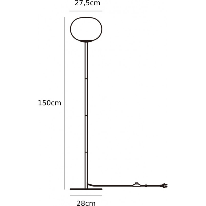 Lampa podłogowa Alton - szklana kula biała / mosiądz | Nordlux