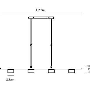 Lampa wisząca LED Clyde czarna 115cm | Nordlux