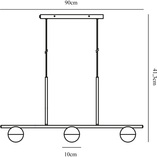 Lampa wisząca Nordlux Contina III | Szklane kule | Czarno-biała 90cm