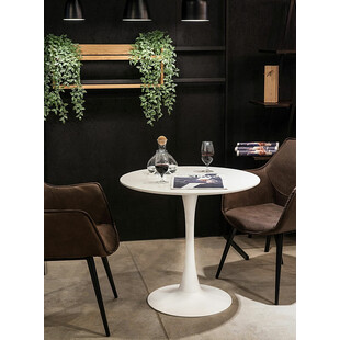 Stół okrągły Simplet Skinny 90cm biały - Elegancki design