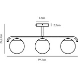 Lampa Sufitowa Grant III - Szklane Kule, Biało-Czarna | Nordlux