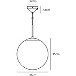 Lampa wisząca Grant Nordlux - szklana kula, biało-mosiężna | Sklep z lampami