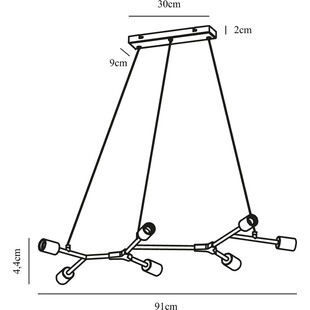 Lampa wisząca loft Josefine | 7 żarówek, czarna - Nordlux