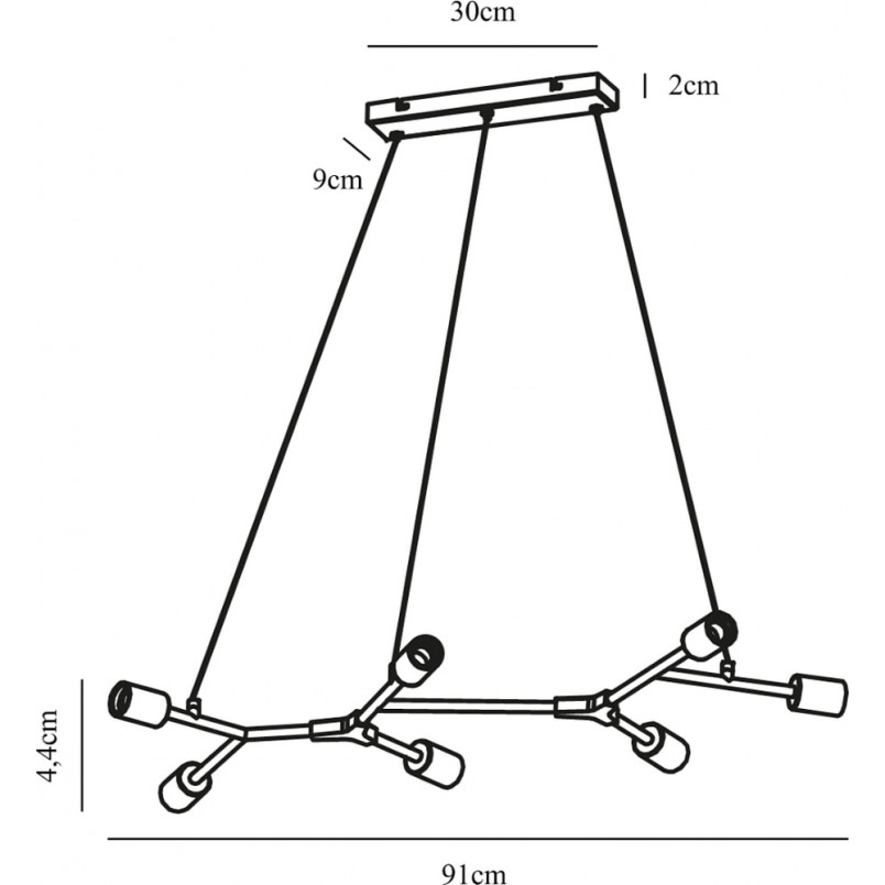 Lampa wisząca loft Josefine | 7 żarówek, czarna - Nordlux