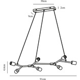 Lampa wisząca loft Josefine | 7 żarówek, czarna - Nordlux