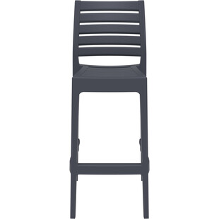 Krzesło barowe Ares Siesta | Ciemnoszare, plastikowe, 75cm