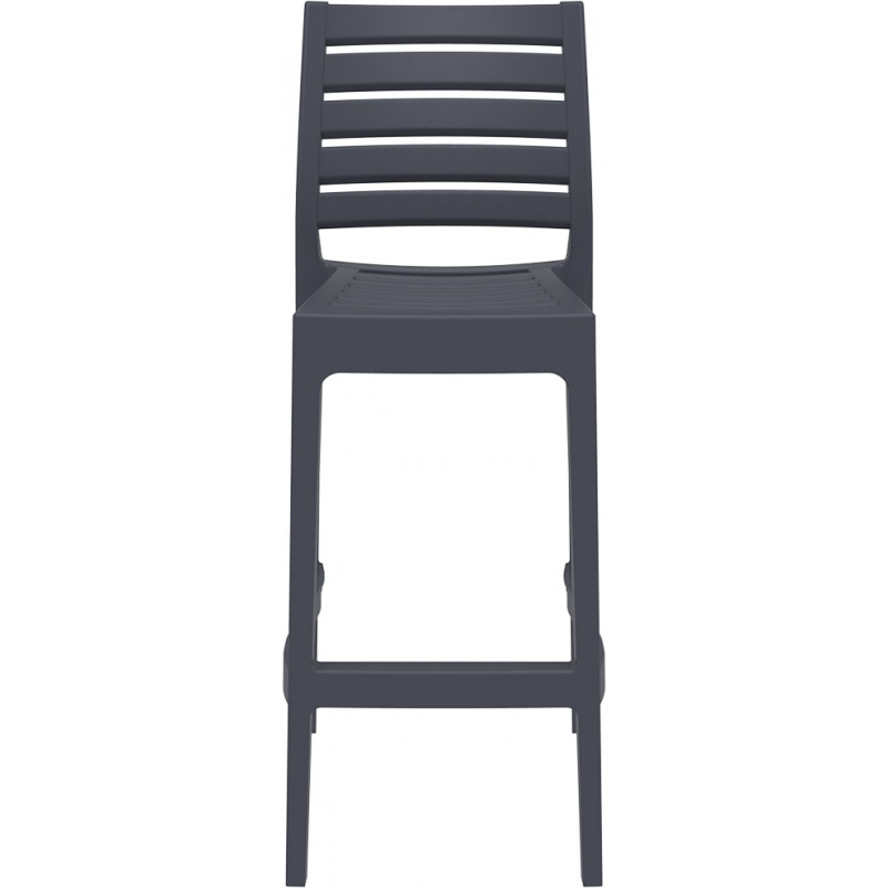 Krzesło barowe Ares Siesta | Ciemnoszare, plastikowe, 75cm