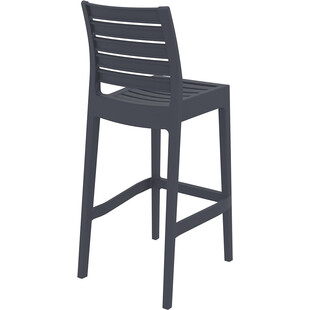 Krzesło barowe Ares Siesta | Ciemnoszare, plastikowe, 75cm