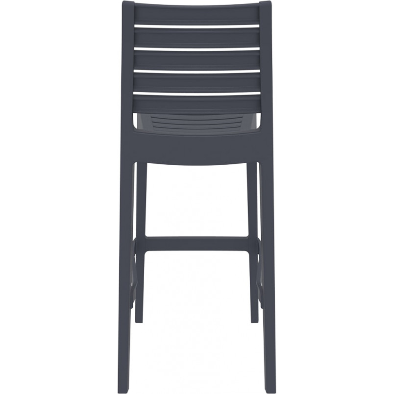 Krzesło barowe Ares Siesta | Ciemnoszare, plastikowe, 75cm