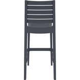 Krzesło barowe Ares Siesta | Ciemnoszare, plastikowe, 75cm