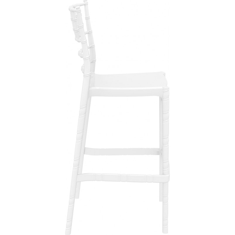 Krzesło barowe glamour Chiavari Siesta - Białe, 75cm