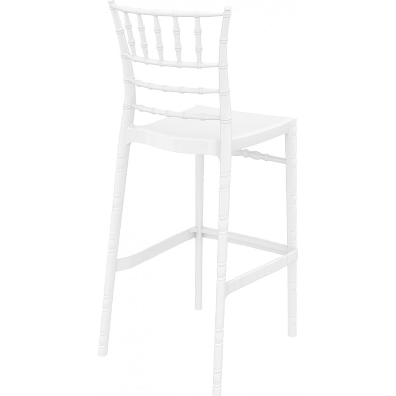 Krzesło barowe glamour Chiavari Siesta - Białe, 75cm