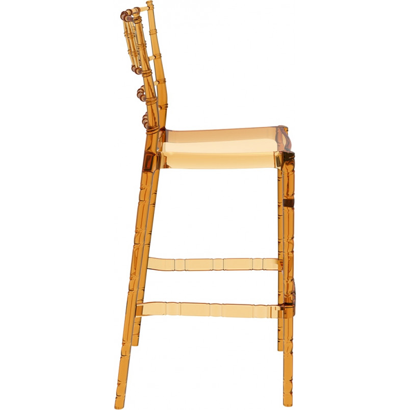 Krzesło barowe glamour Chiavari Siesta | Bursztynowe, przezroczyste
