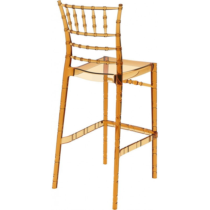 Krzesło barowe glamour Chiavari Siesta | Bursztynowe, przezroczyste
