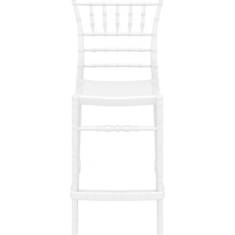 Krzesło barowe glamour Chiavari Siesta - Białe, 65cm