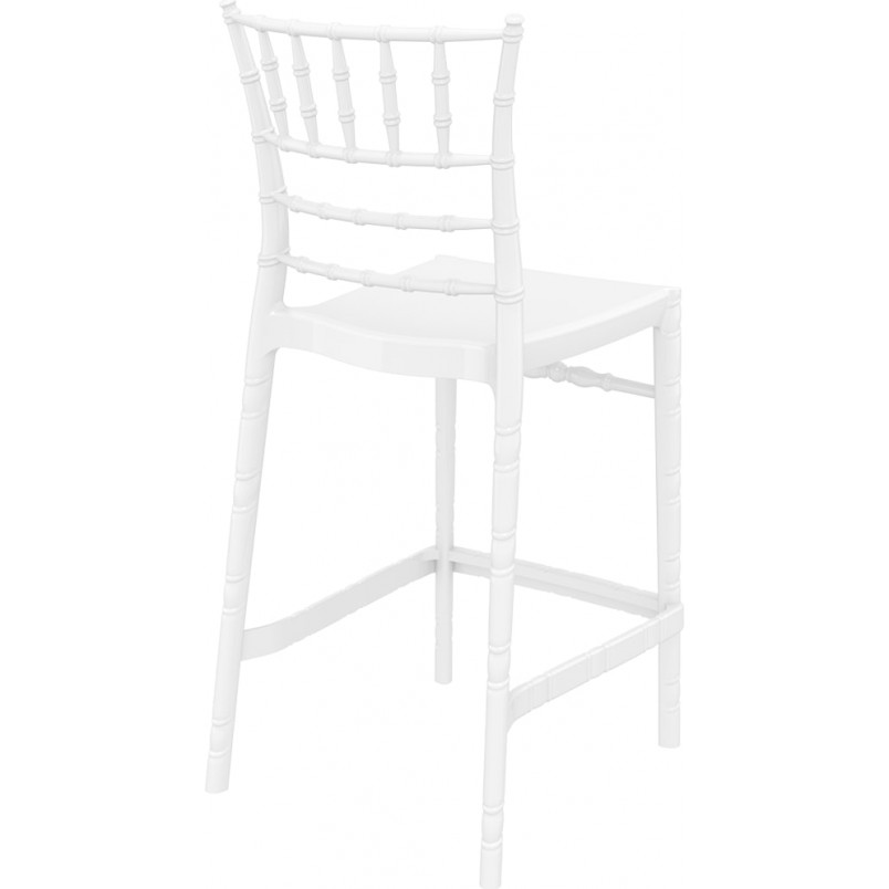 Krzesło barowe glamour Chiavari Siesta - Białe, 65cm
