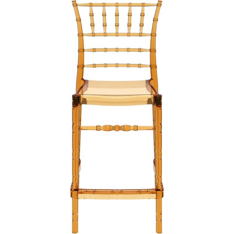 Krzesło barowe glamour Chiavari Siesta | Bursztynowe, przezroczyste