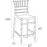 Krzesło barowe glamour Chiavari Siesta - Białe, 65cm