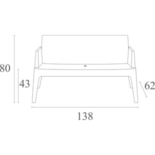 Sofa ogrodowa dwuosobowa Box | Siesta Exclusive - Szara