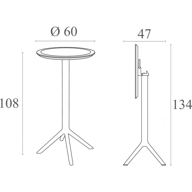 Składany stół ogrodowy Sky 60 czarny Siesta - Komfort i styl!
