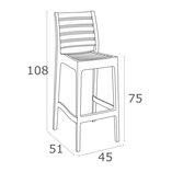 Krzesło barowe Siesta Ares - Brązowe, 75cm - Kup Teraz!