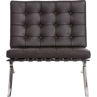 Fotel skórzany pikowany BA1 | Brązowy | D2.Design