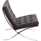 Fotel skórzany pikowany BA1 | Brązowy | D2.Design