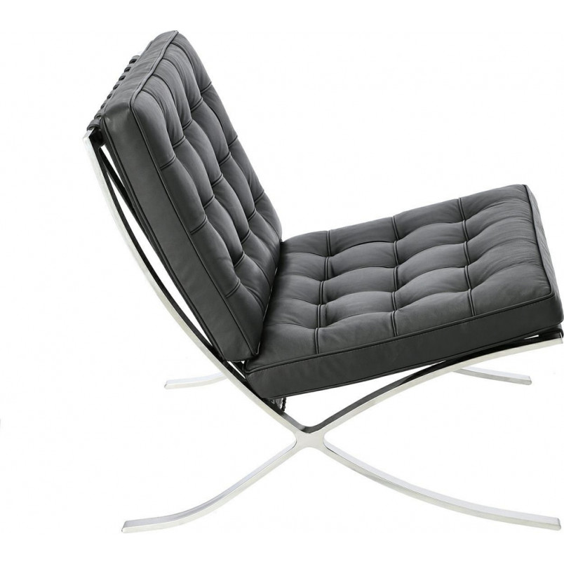 Fotel skórzany pikowany BA1 czarny | D2.Design - Komfort i styl