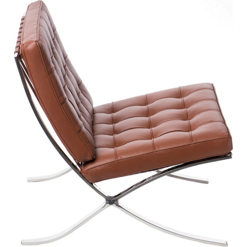 Fotel skórzany pikowany BA1 jasno brązowy | D2.Design